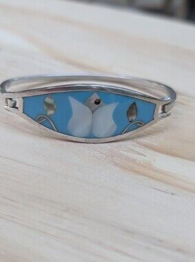 Alpaca Mexico Silver Bracelet Mop Handcrafted
